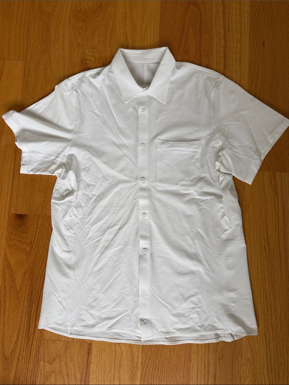 lululemon athletica White Short-Sleeve Button-Down Shirt with Chest Pocket